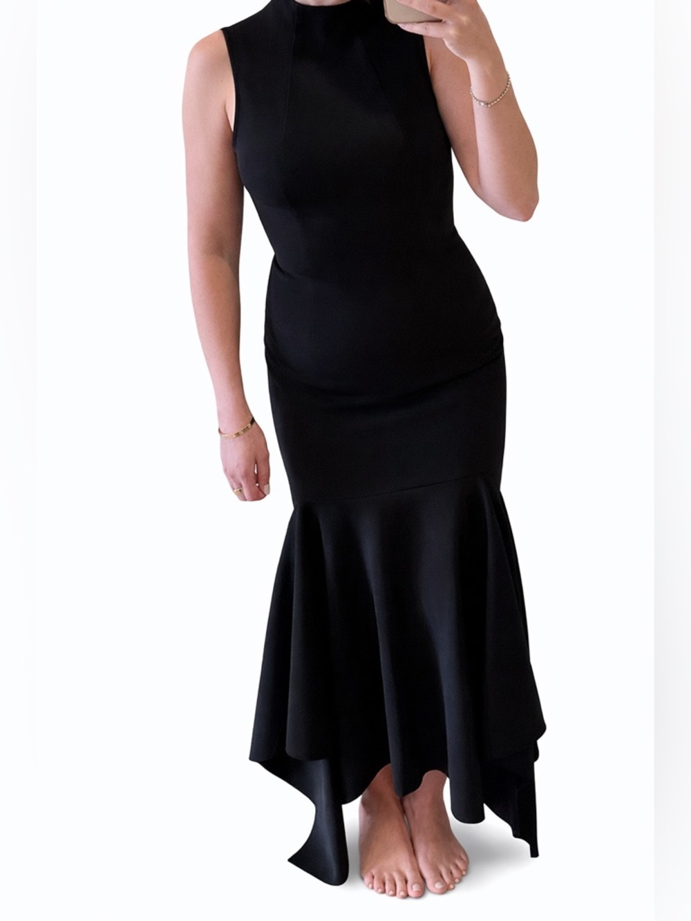 Solace London Black Sleeveless Mermaid Hem Dress - Picture 2 of 5